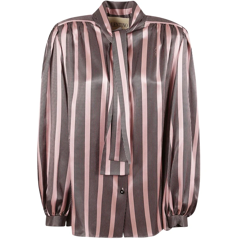 Valentino Garavani Striped Silk Satin Blouse