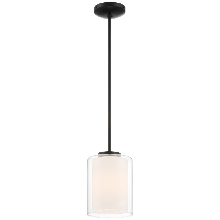 Matte Black One Light Pendant from the Seville Collection