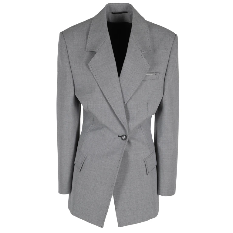 The Attico Blazer Grey Virgin Wool Cotton Elastane - Women