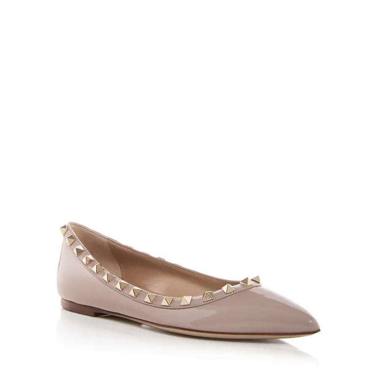 Valentino Garavani Women's Rockstud Pointed Toe Ballet Flats