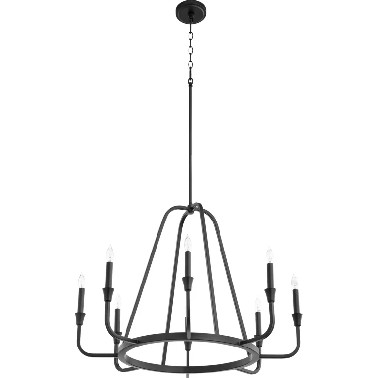 Textured Black Eight Light Chandelier from the Marquee Collection