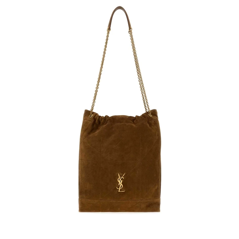 Brown Suede Jamie Pochon Shoulder Bag