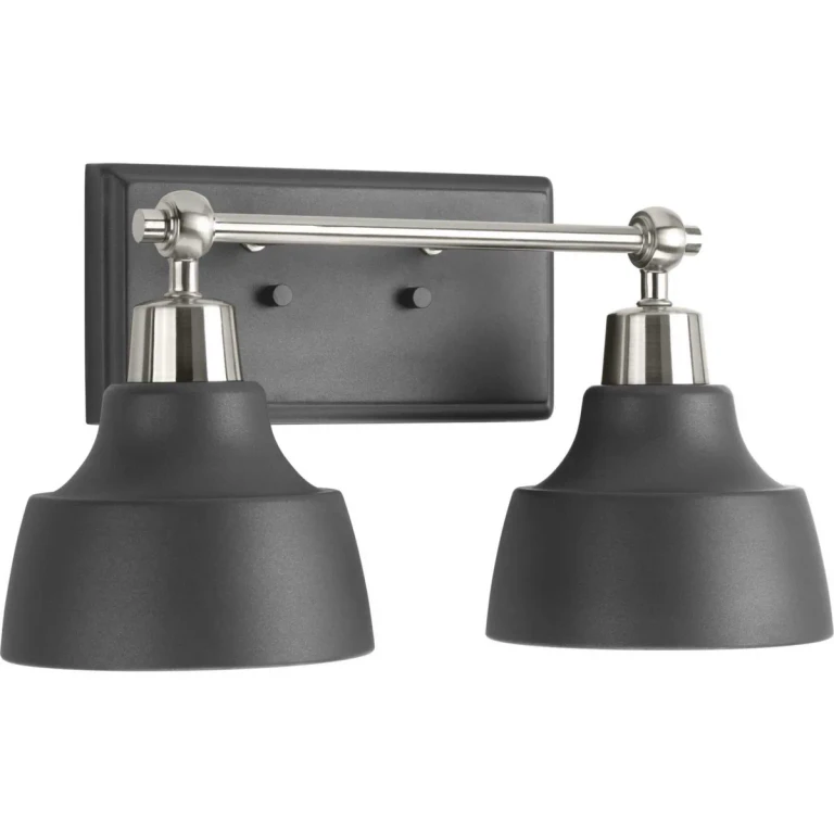 Brushed Nickel Two Light Bath from the Bramlett Collection