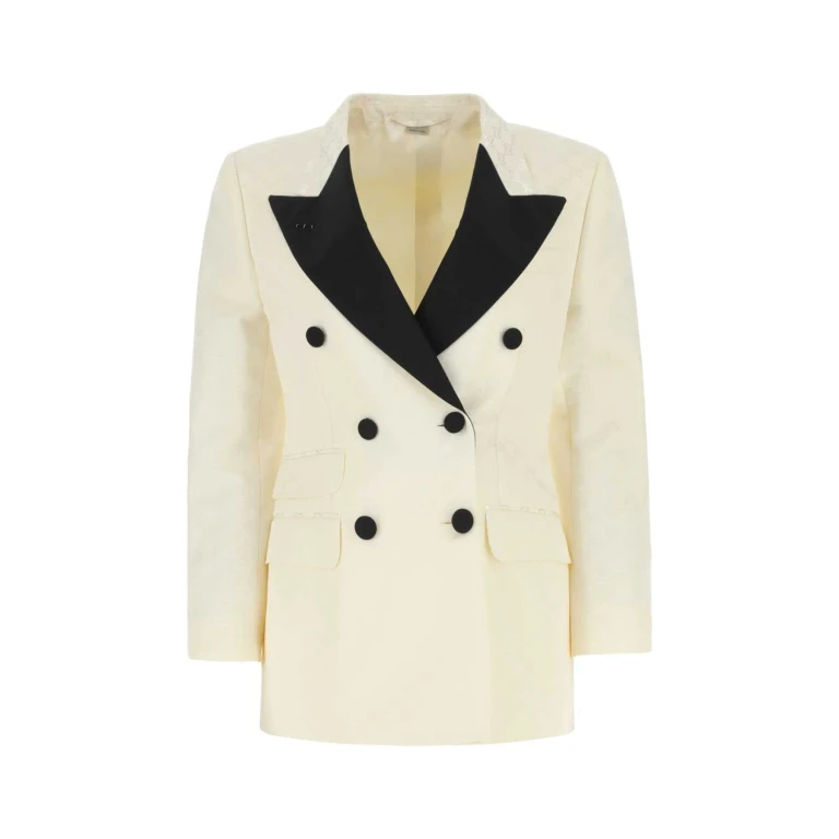 Gucci Embroidered Cotton Blend Blazer