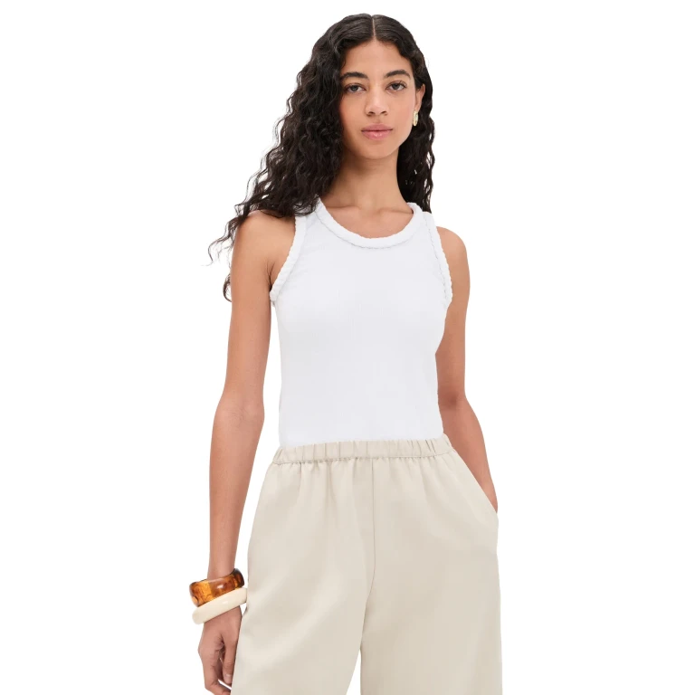 Cinq à Sept Braided Tank Top White/White XXS