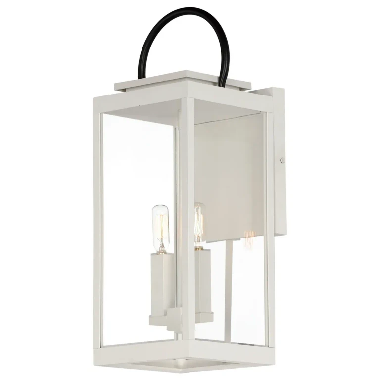 White Black Outdoor Wall Lantern from the Nassau Vivex Collection