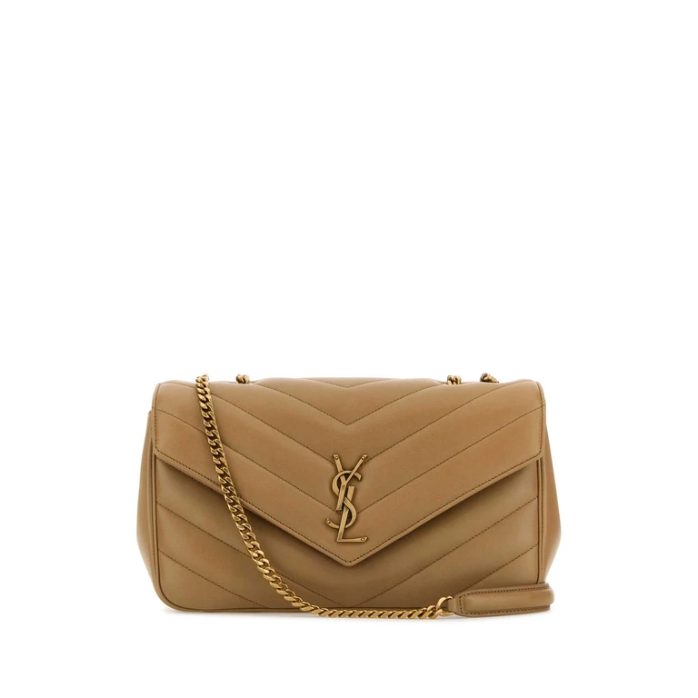 Camel Leather Medium Loulou Shoulder Bag Natural Tan Borse A Tracolla - Women