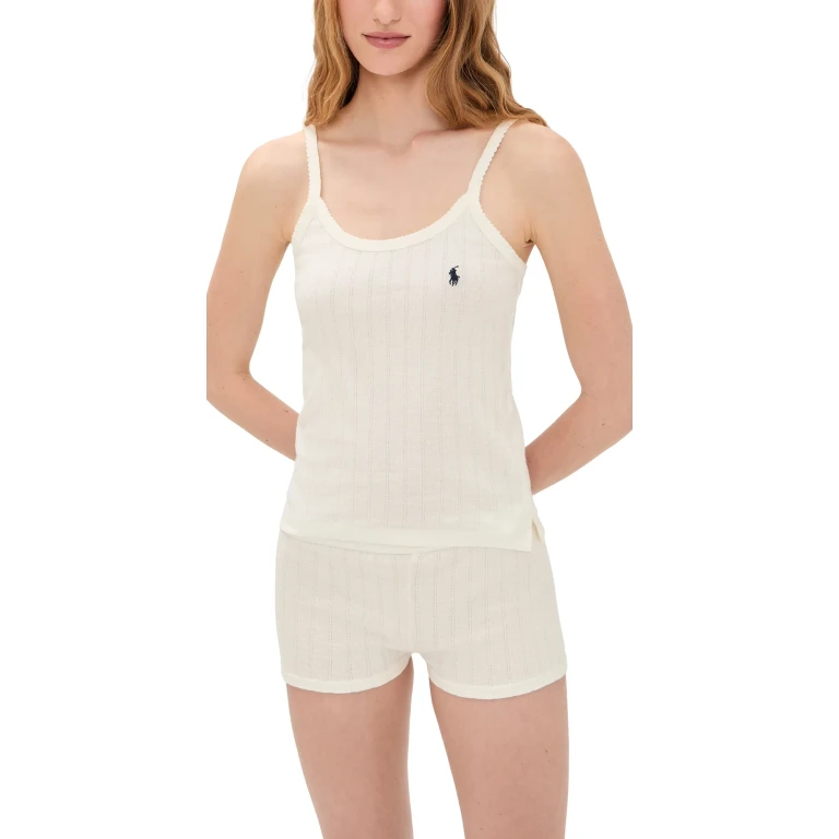 Polo Ralph Lauren Cami Sleep Shorts Set Egret L