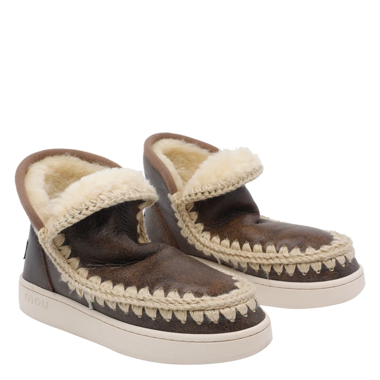 Mou Sneakers Brown Calf Leather/rubber Sole - Women