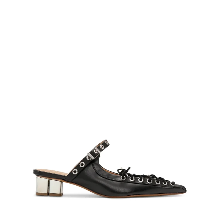 Ganni 女士 孔眼系带穆勒泵鞋