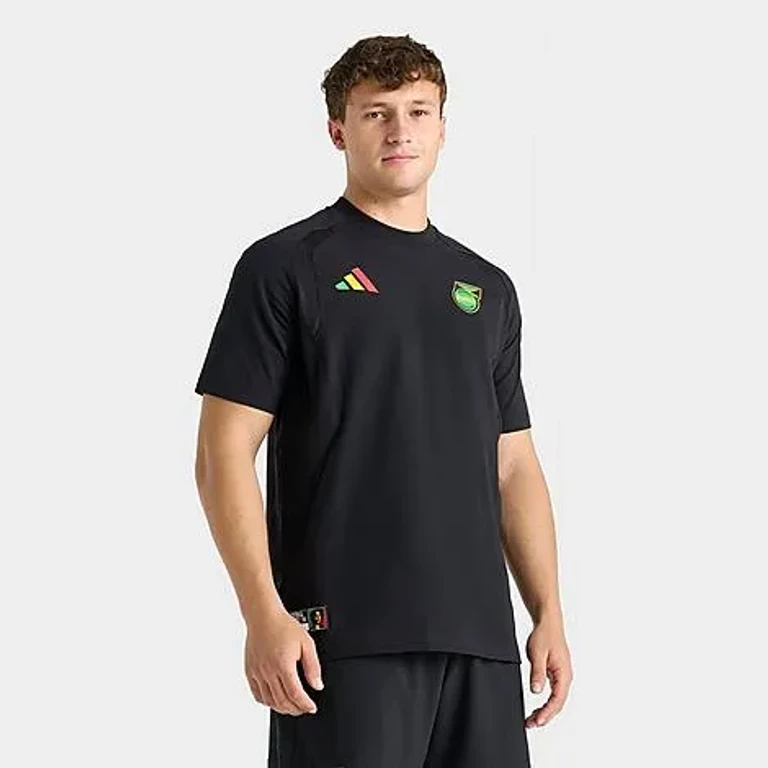 adidas Men's Originals x Bob Marley Jamaica Tiro Travel T-Shirt in Black Size: XS