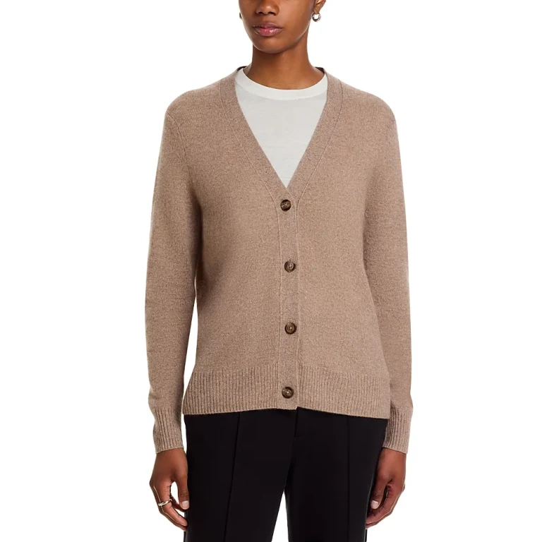 Grandmother Cashmere V Neck Cardigan Sweater - Exclusive