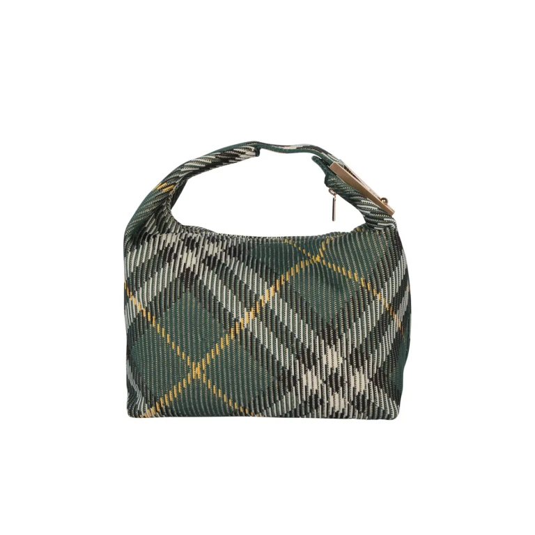 Burberry Embroidered Nylon Medium Peg Handbag