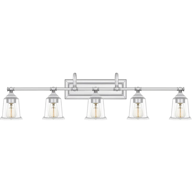 Nicholas 5-Light Bathroom Vanity Light in Polished Chrome