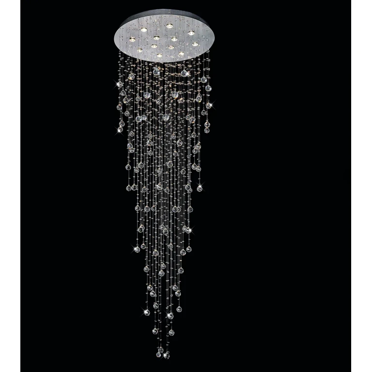 Chrome 12 Light Flush Mount from the Rain Drop Collection