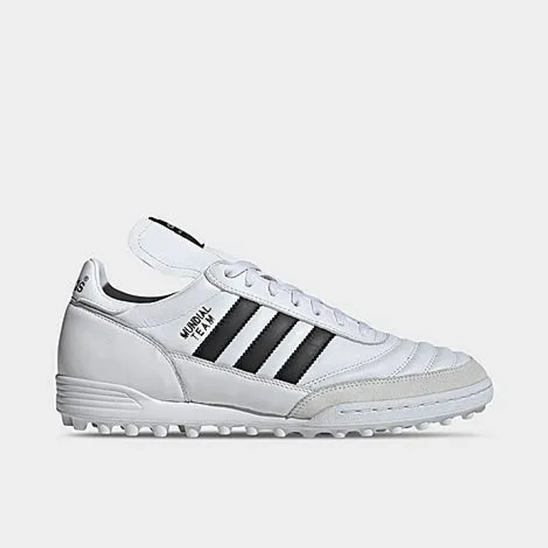 adidas Men's Mundial Team Turf Soccer Cleats in White/Black/Gold Metallic Size: 4.0