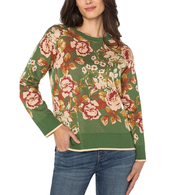 Liverpool Los Angeles Floral Print Sweater