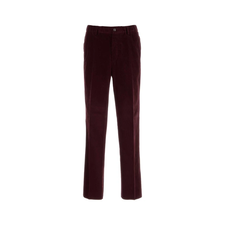 Fendi Burgundy Corduroy Pant Exterior: Cotton Pantaloni - Men