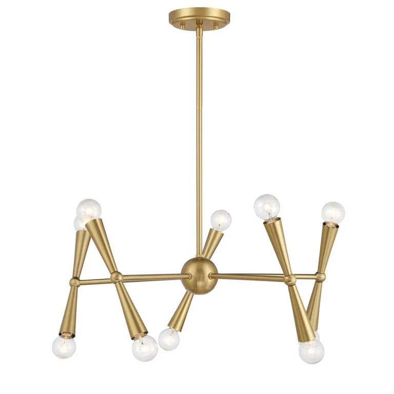 Chandelier in Natural Brass