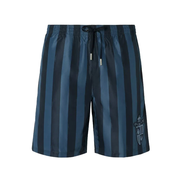 Fendi Striped Drawstring Swim Shorts