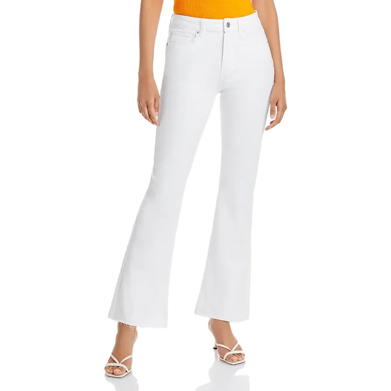 Paige Laurel Canyon High Rise Flare Jeans in Crisp White