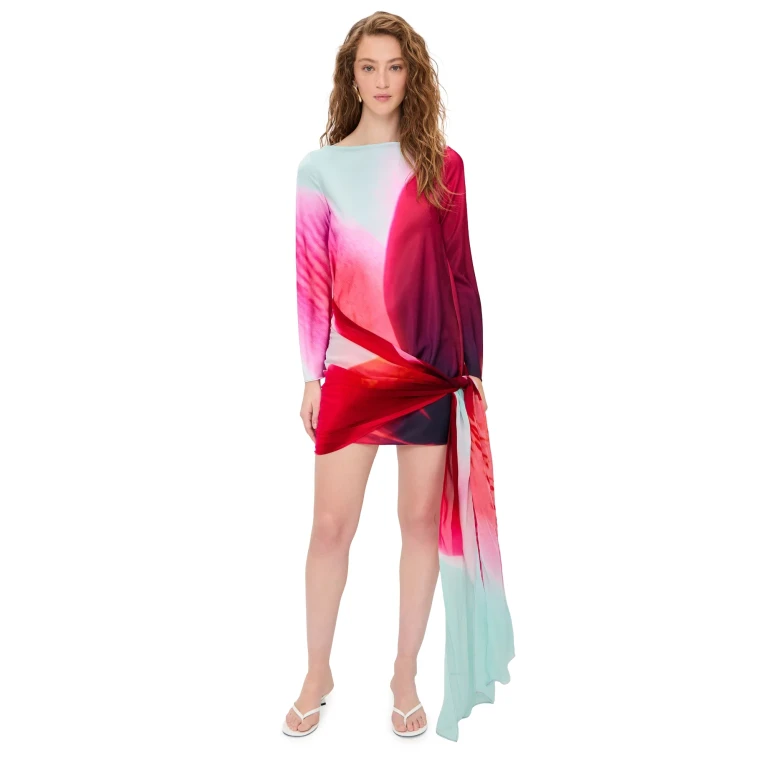Significant Other Farrah Long Sleeve Mini Dress Tropical Bloom 2