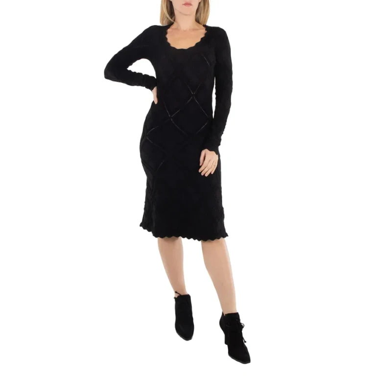 Burberry Aran Long-Sleeved Flared Knitted Dress
