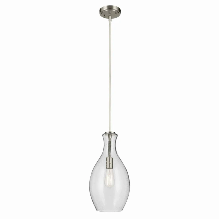 Brushed Nickel Pendant from the Everly Collection