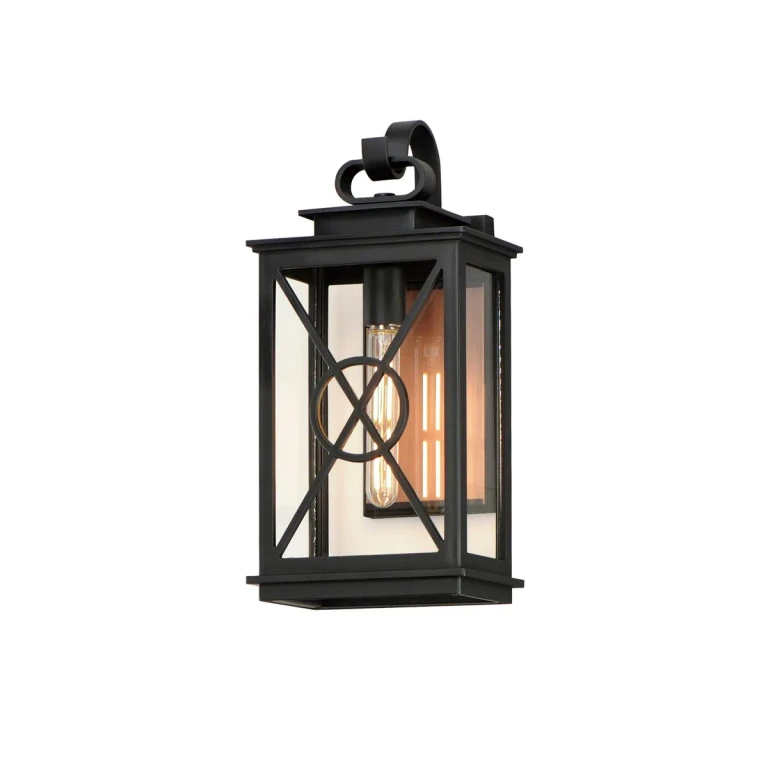Black Aged Copper One Light Outdoor Wall Sconce from the Yorktown VX Collection