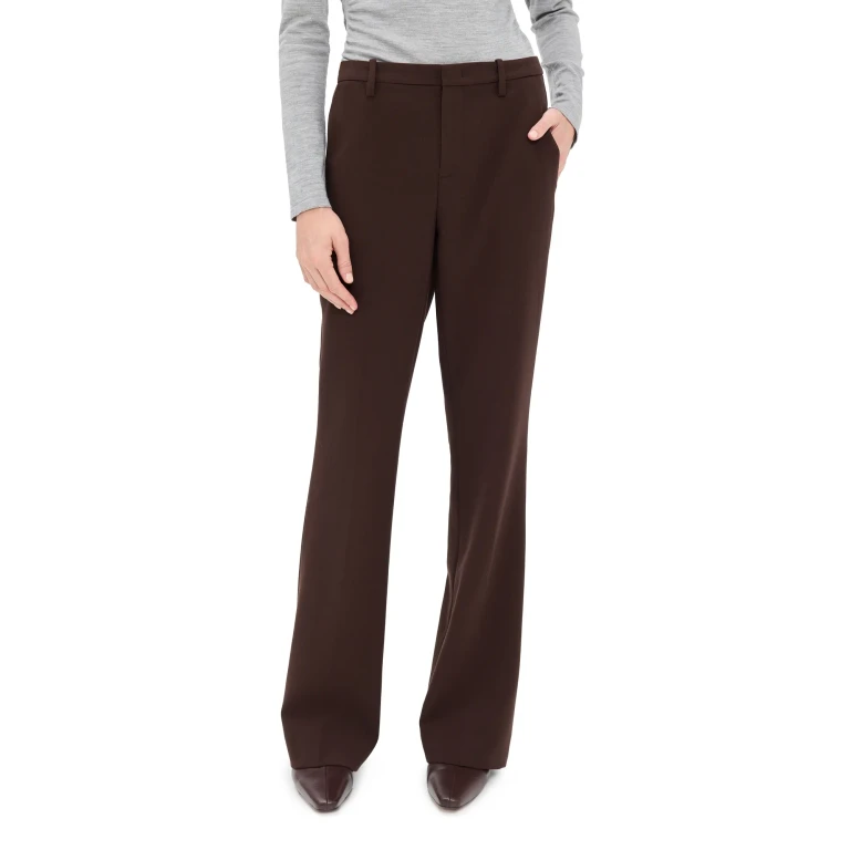 Vince Mid Rise Tailored Flare Pants Deep Espresso 12