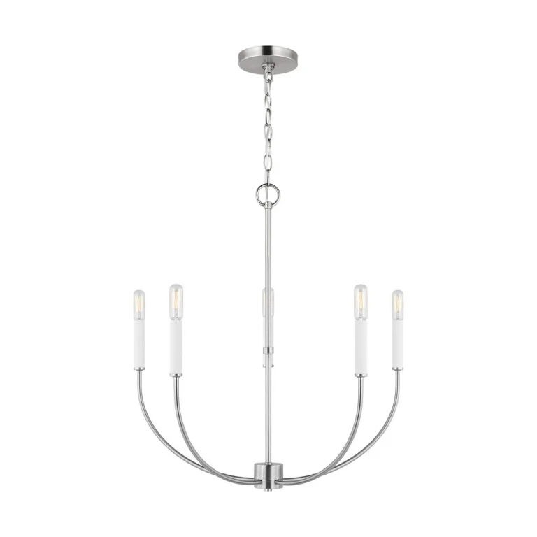 Brushed Nickel Five Light Chandelier from the Greenwich Collection