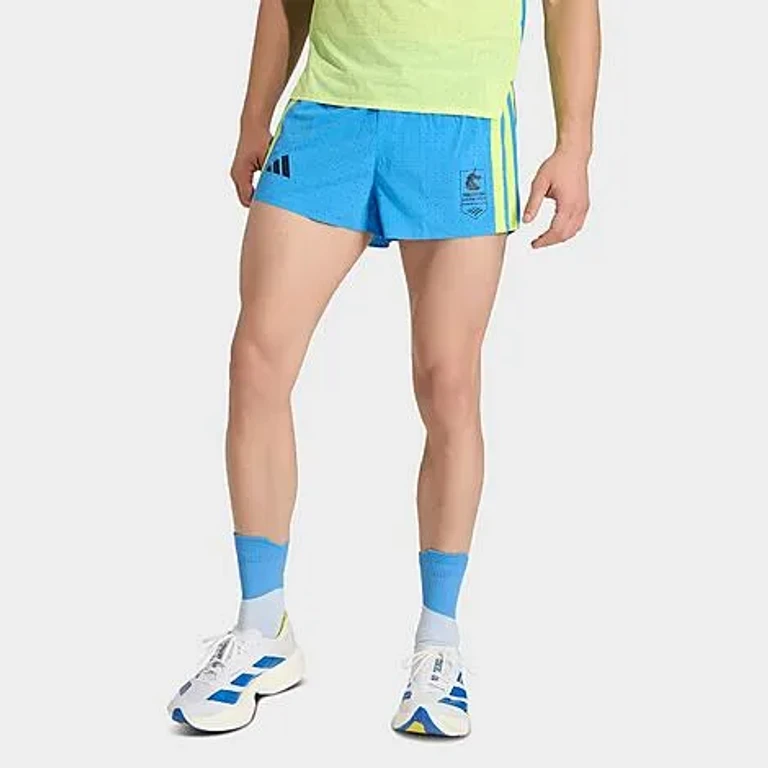 adidas Men's Boston Marathon 2026 Adizero Split Running Shorts in Lucid Ray Blue Size: Small