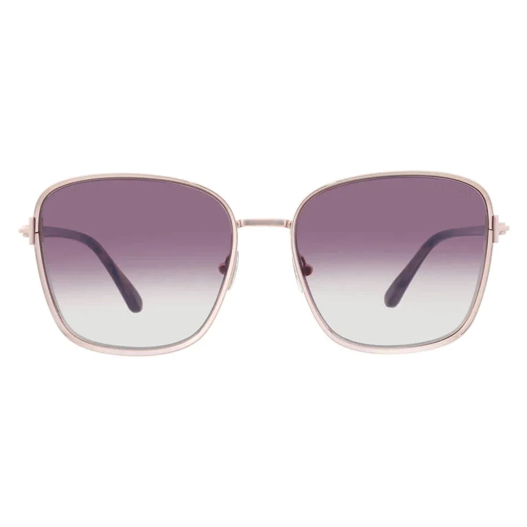 Tom Ford FERN Pink Gradient Square Ladies Sunglasses FT1029 28Z 57