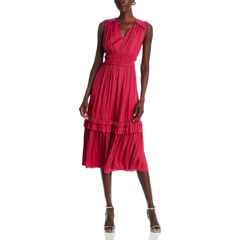 T Tahari Ruffled Midi Dress
