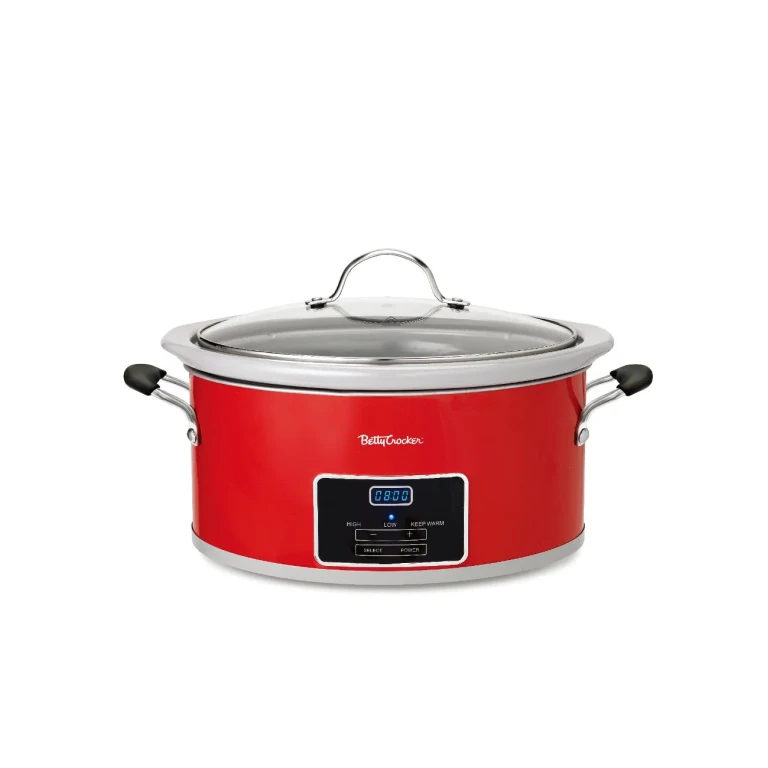 Betty Crocker 6 Qt Oval Digital Slow Cooker - Red