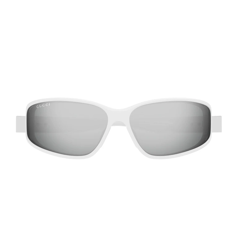 Gucci GG2011S Linea Institutional Logo 003 White Silver Bianco Injected Occhiali Da Sole - Men