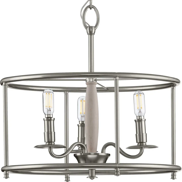 Brushed Nickel Three Light Semi Flush Convertible from the Durrell Collection