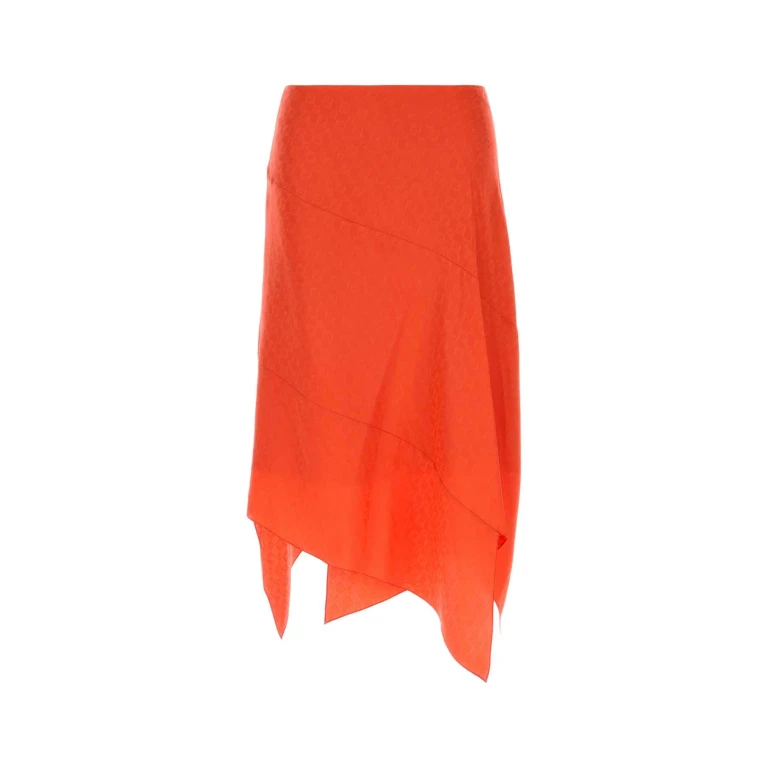 Fendi Coral Silk Skirt
