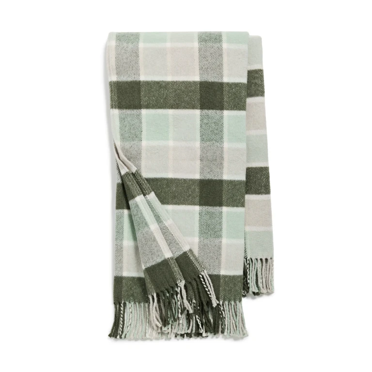 Weezie Plaid Throw Blanket Plaid One Size
