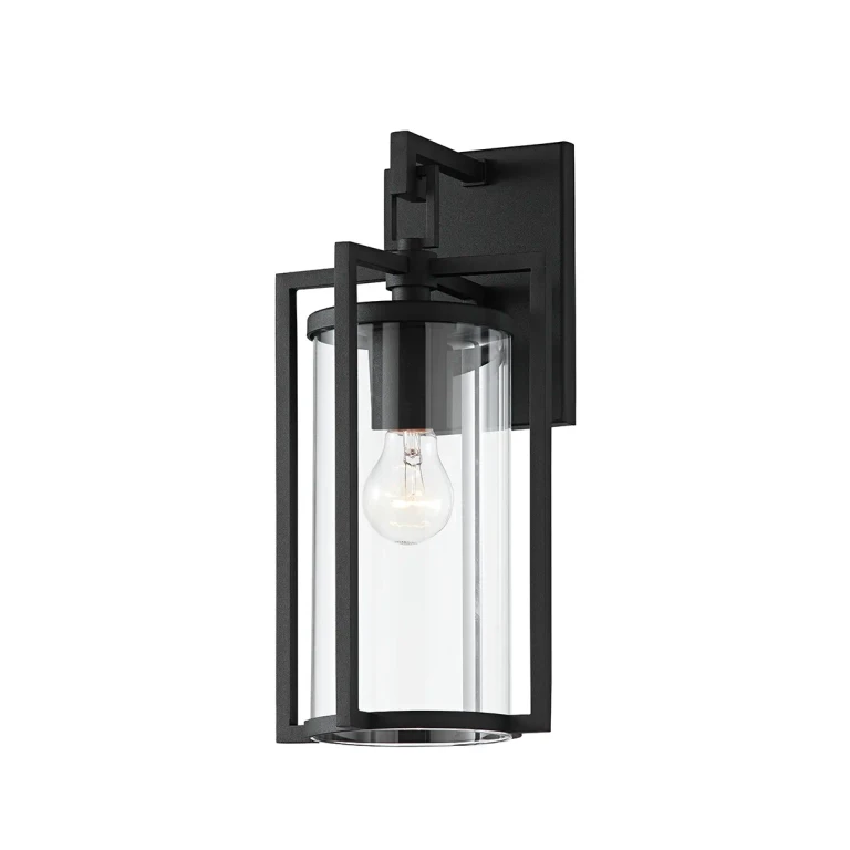 Textured Black One Light Outdoor Wall Sconce from the Percy Collection