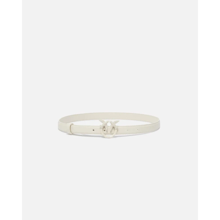 Pinko - Fine ceinture Love Birds en cuir color block 2cm - S