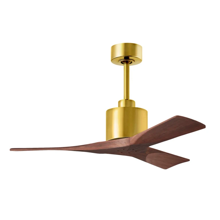 Nan 6-Speed DC 42 Ceiling Fan in Brushed Brass with Walnut blades