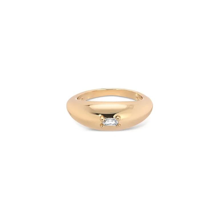 Ettika Baguette Crystal Oval Dome Ring