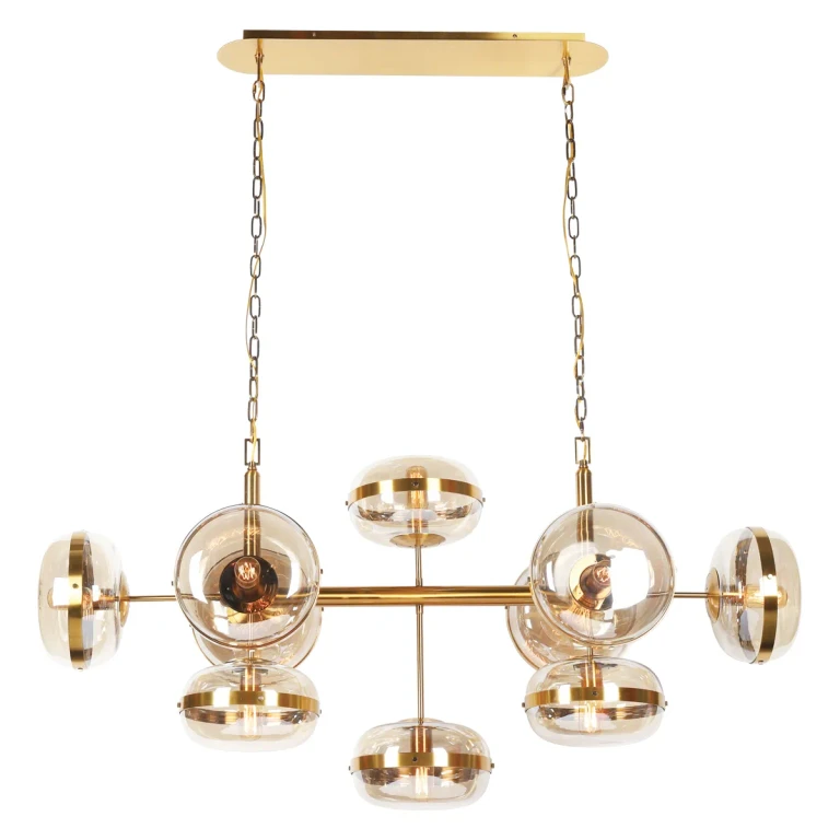 Ancient Brass Ten Light Chandelier from the Nottingham Collection