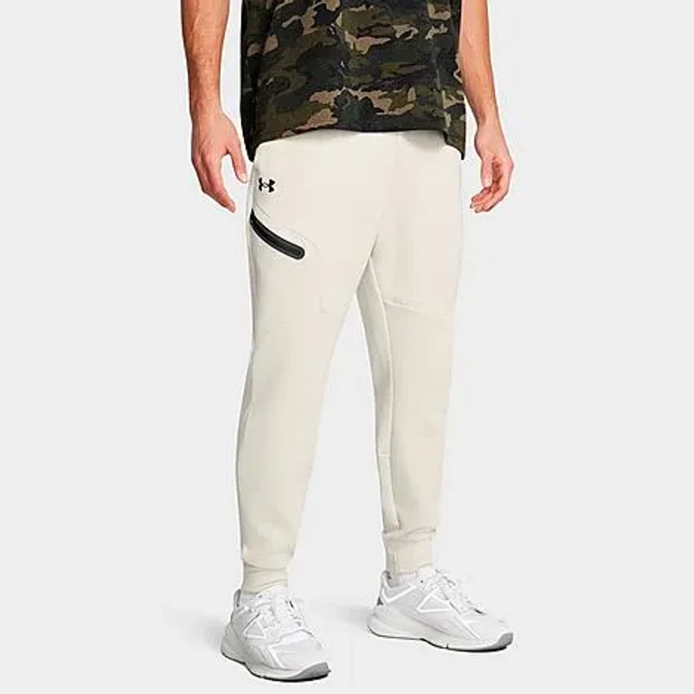 Under Armour Men's Unstoppable Fleece Jogger Pants in Summit White/Black Size: XS