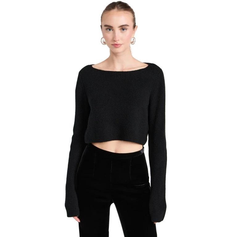 Le Kasha Cannes Cashmere Cropped Sweater Black One Size