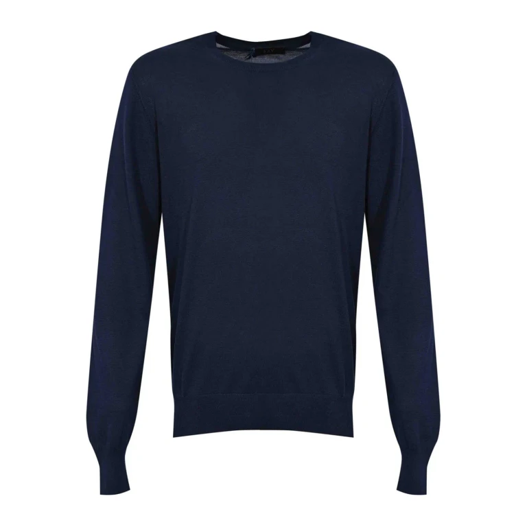 Fay Pull Col Rond - Bleu Clair