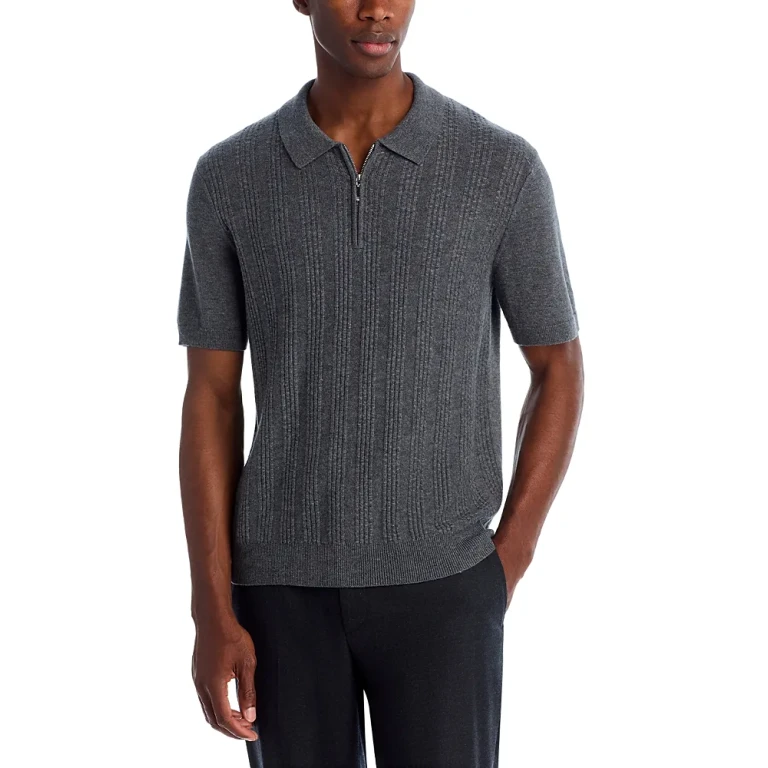 Wool & Cashmere Ribbed Sweater Polo Shirt - Exclusive