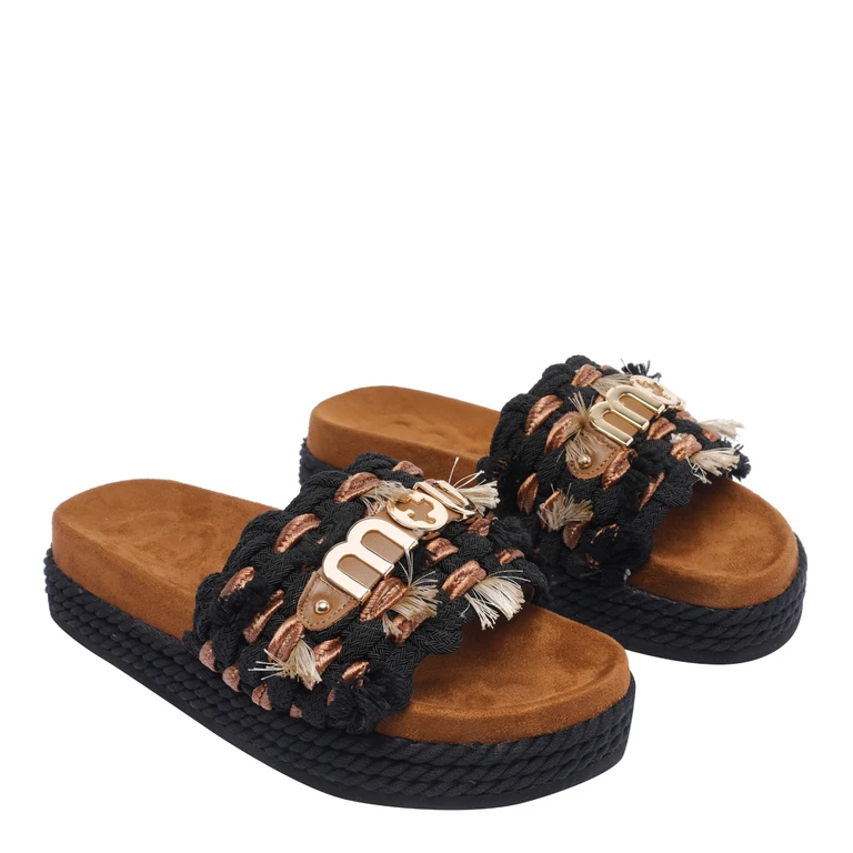 Mou Sandals Beige Fabric/rubber Sole - Women