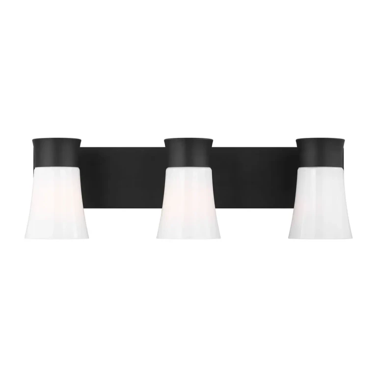 Midnight Black Bathroom Vanity Light from the Roy Collection